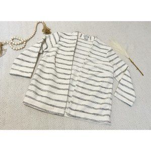 Womens H&M striped over cardigan soft top shirt sz M EUC